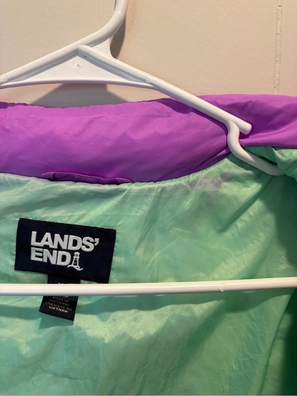 Lands' End Girls' Purple Packable Puffer Quilted Jacket